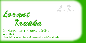 lorant krupka business card