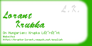 lorant krupka business card